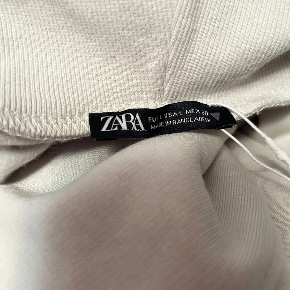 ZARA Turtleneck Sweater Top Classic Fleece Beige Ecologically Grown Oversized - Picture 12 of 16